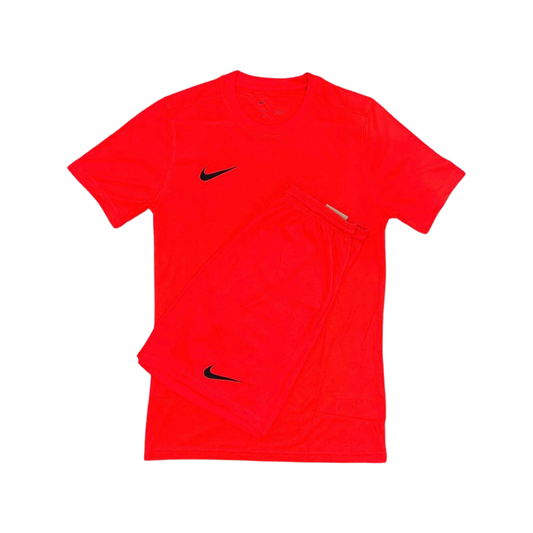 Nike Dri-Fit Short Set In Crimson Red