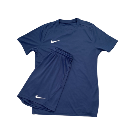 Nike Dri-Fit Short Set In Navy Blue