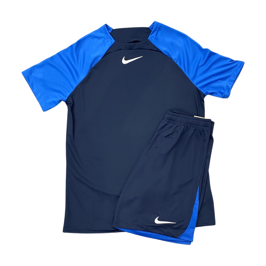 Nike Dri Fit Short Set In Navy And Royal Blue